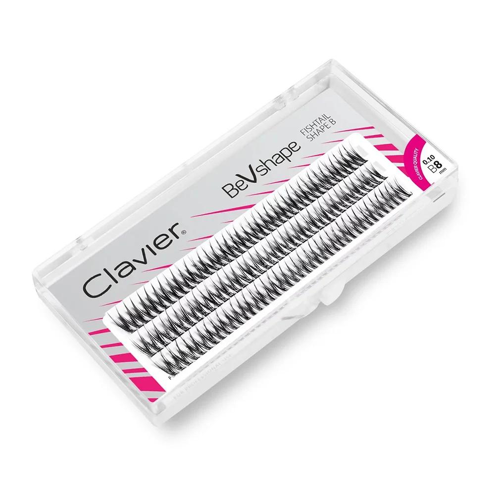 Clavier naturel grappe de cils BeVshape queue de poisson forme B Curling cils 10D soie doux cils out