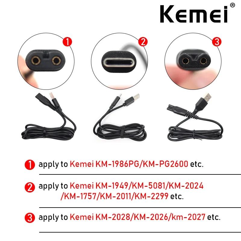 Câble de chargeur d'alimentation USB d'origine pour Kemei 1986PG 1949 2028 2026 tondeuse à cheveux p