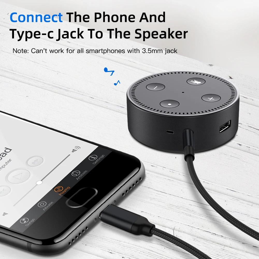 NNBILI-Câble auxiliaire USB Type-C vers Jack 3.5mm, adaptateur audio pour haut-parleur de voiture, t