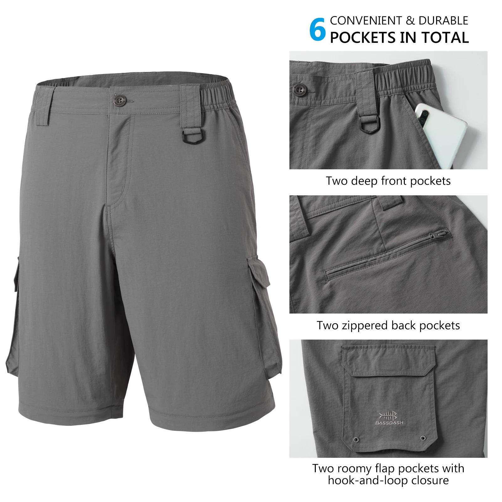 Bassdash-Pantalon convertible à séchage rapide pour homme, extérieur, fermeture éclair, degré d'eau,