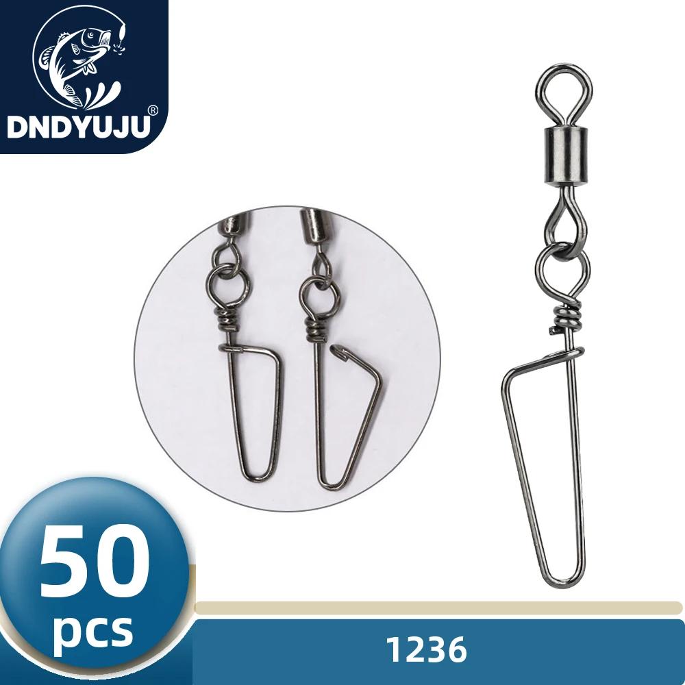 DNDYUJU 50pcs roulement de pêche émerillons anneau solide Interlock Snap pour hameçon leurre connect
