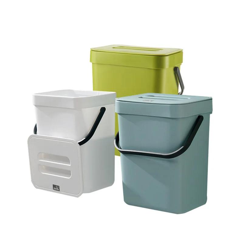 Poubelle peu encombrante à fermeture silencieuse – Poubelle scellée écologique de 3/5L pour la cuisi