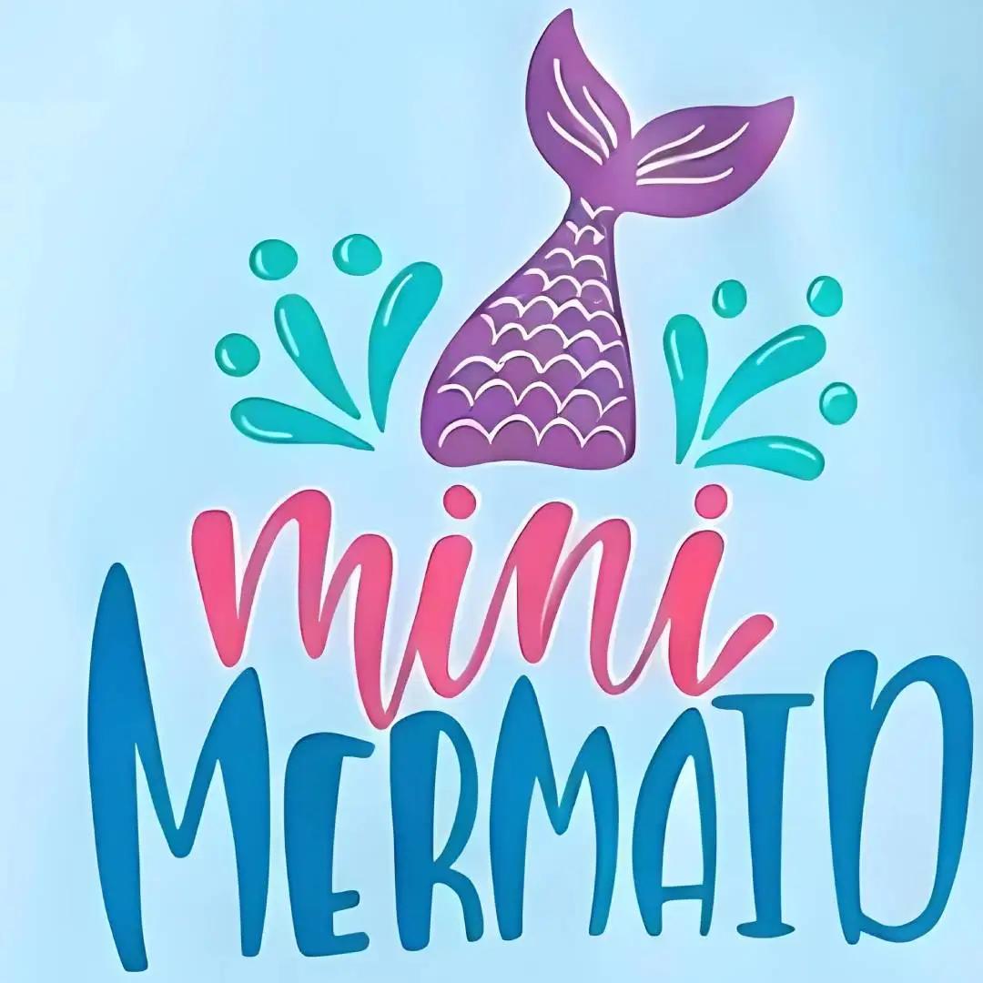 Maillot de bain 2 pièces pour filles, ensemble échelle de sirène, manches longues, Mini imprimé sirè
