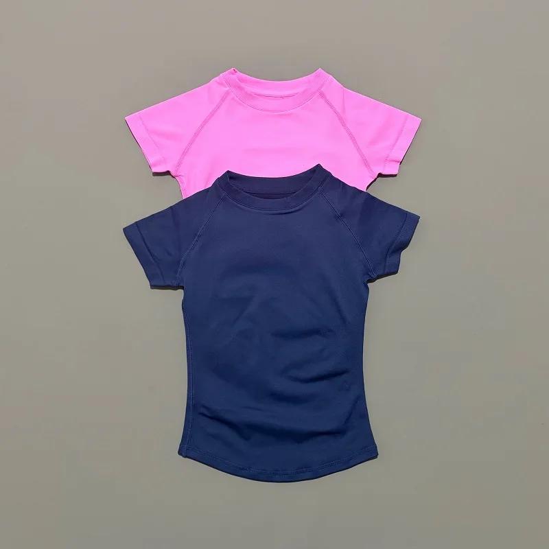 Haut de sport à manches courtes pour femme, t-shirt de course, débardeur respirant à col rond pour l