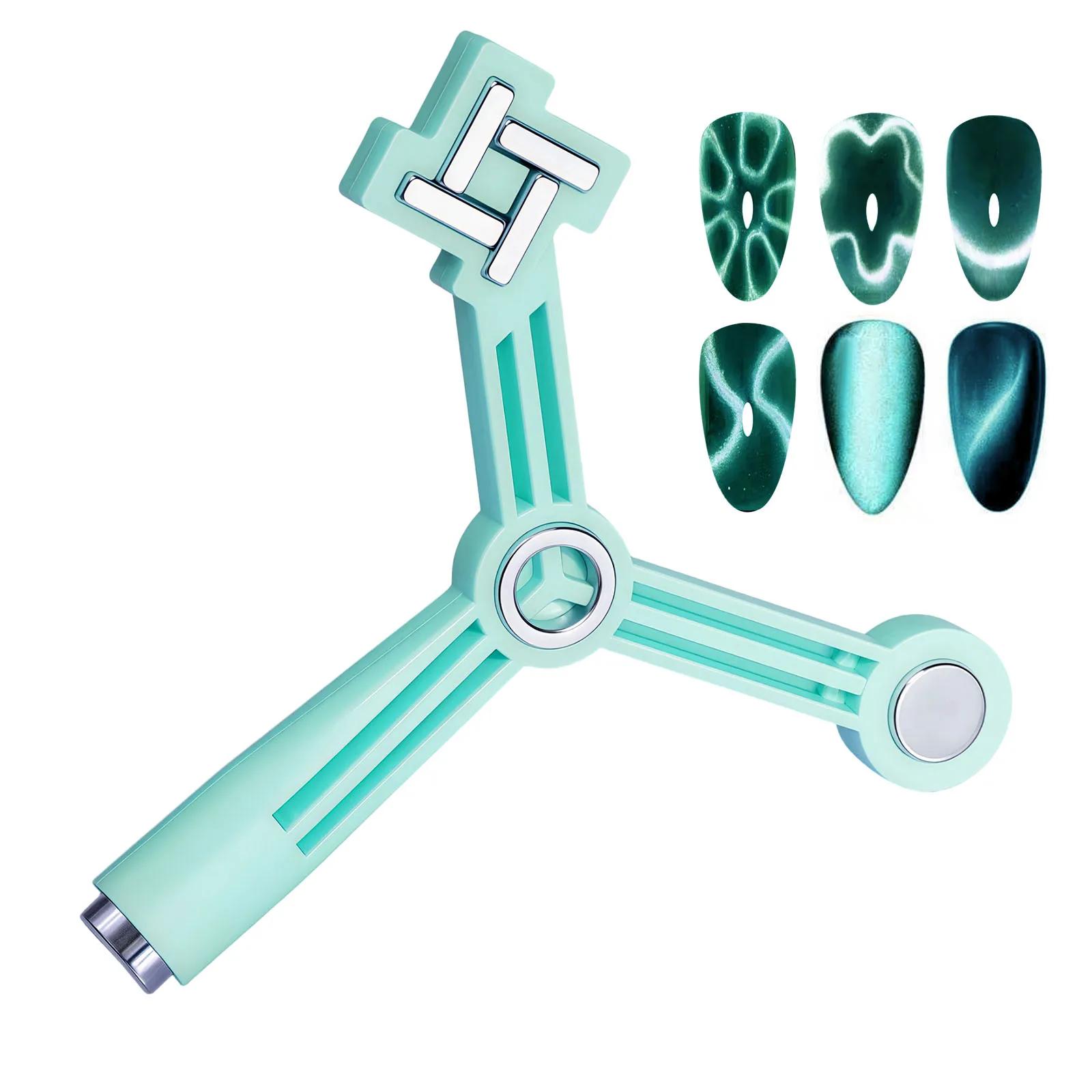 Bâtonnet aimanté 4-en-1 pour ongles effet œil de chat, pour motifs étoile, fleur, French manucure, o