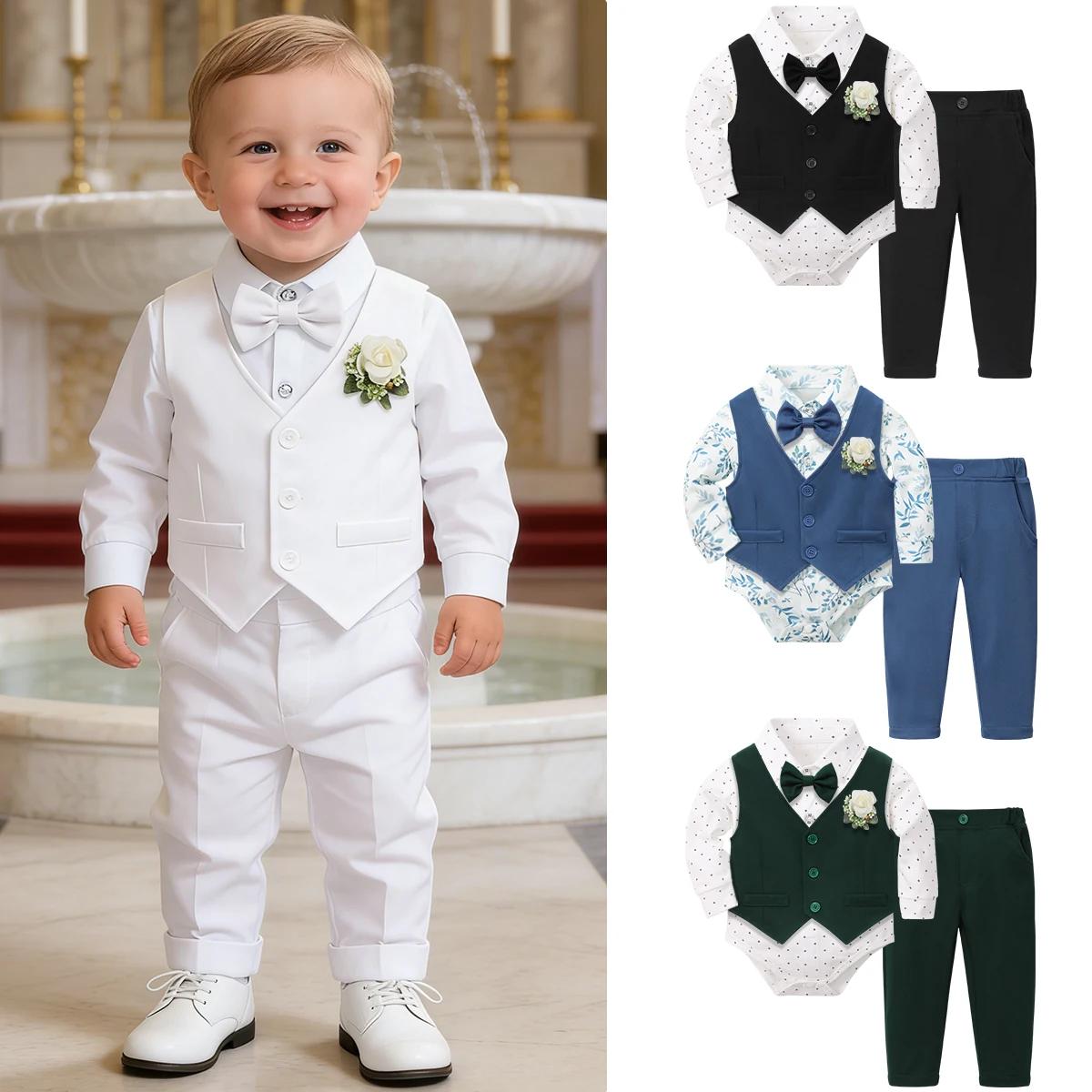 Tenue de baptême pour bébé garçon, ensemble de costume de baptême pour première église de pâques, vê