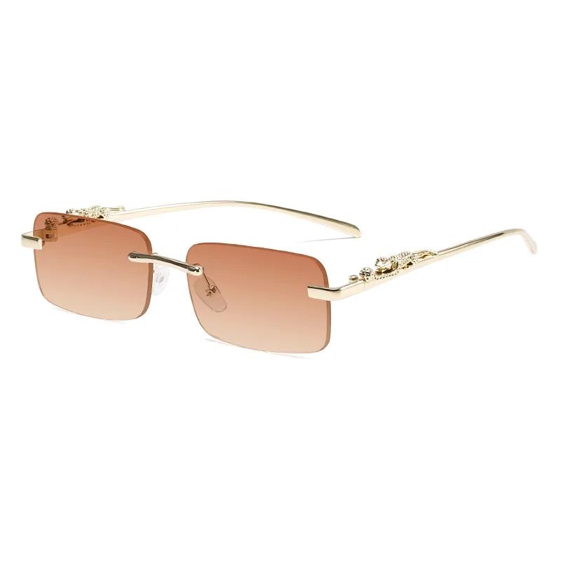 Monture de lunettes sans monture pour femmes et hommes, mode guépard, décoration Business Cool, mont