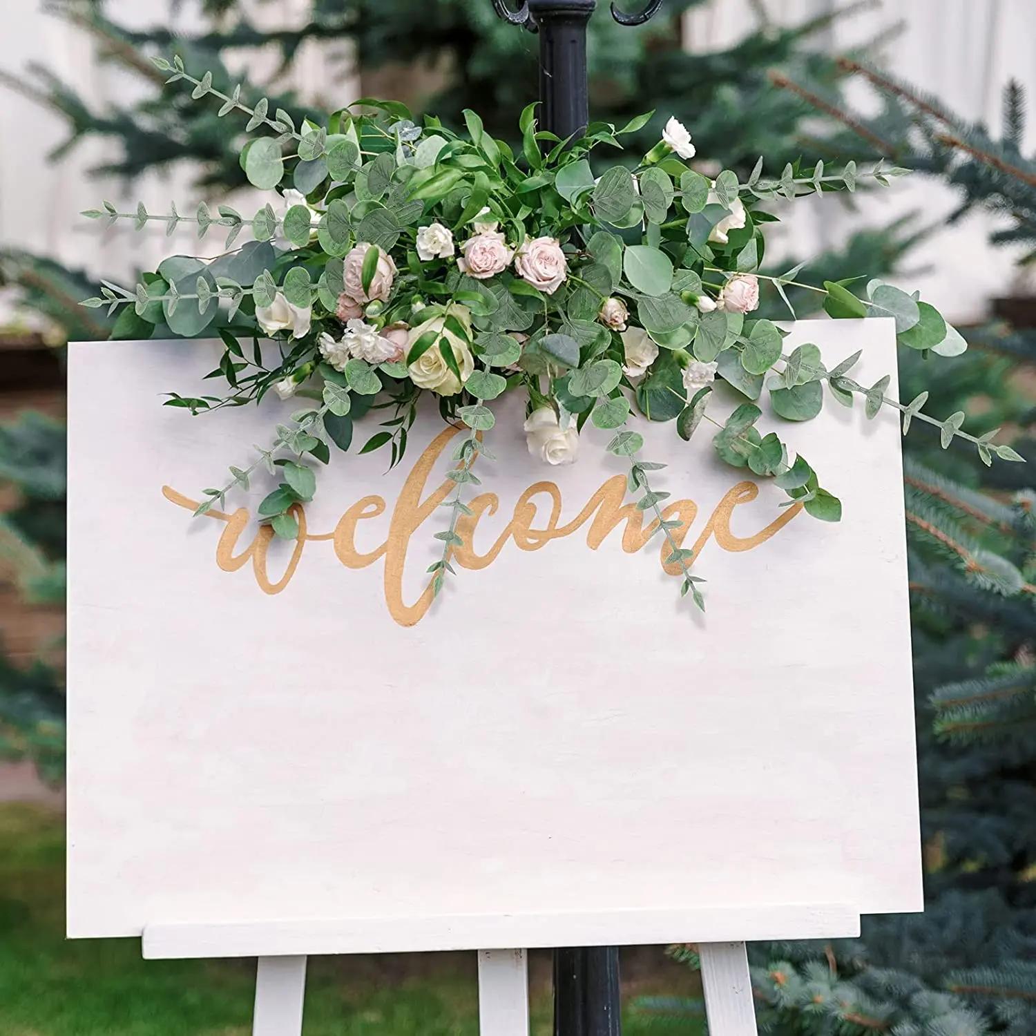 Yannew 12 pièces tiges d'eucalyptus artificielles argent Dollar verdure fausses plantes pour Bouquet