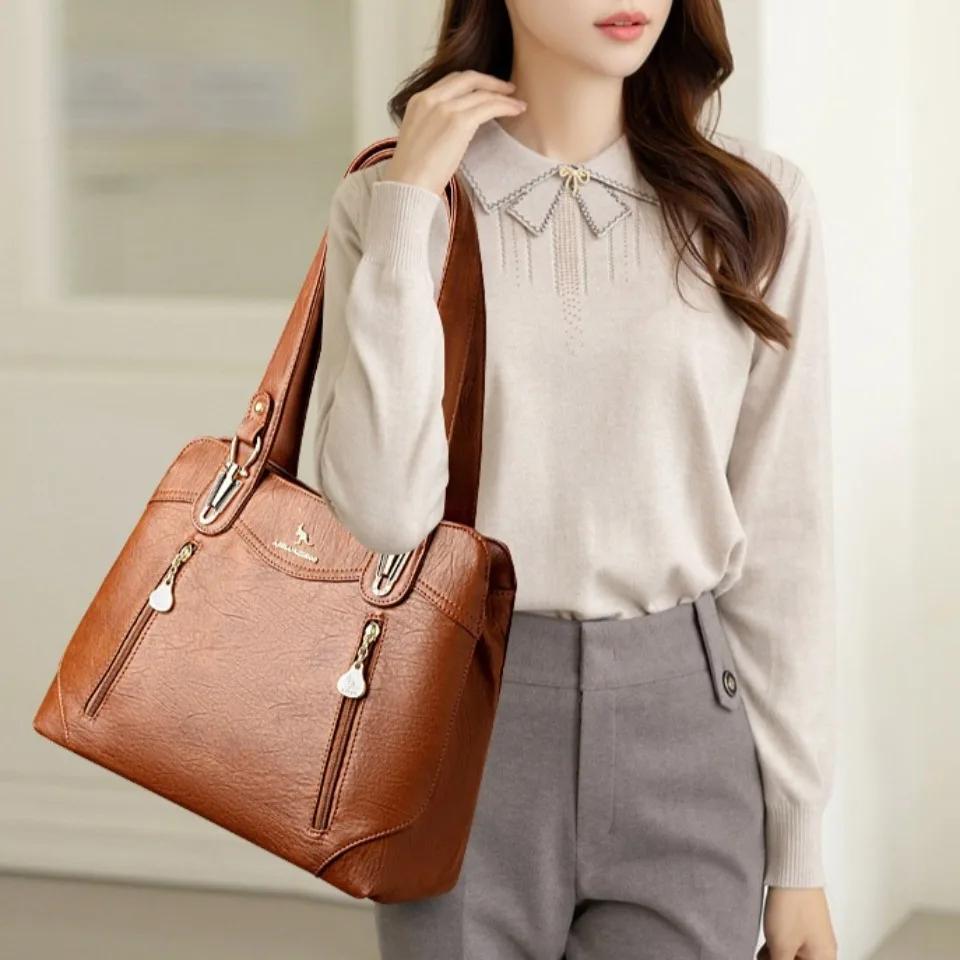 Véritable marque écorce modèle en cuir fourre-tout décontracté A4 grands sacs à main de luxe femmes 