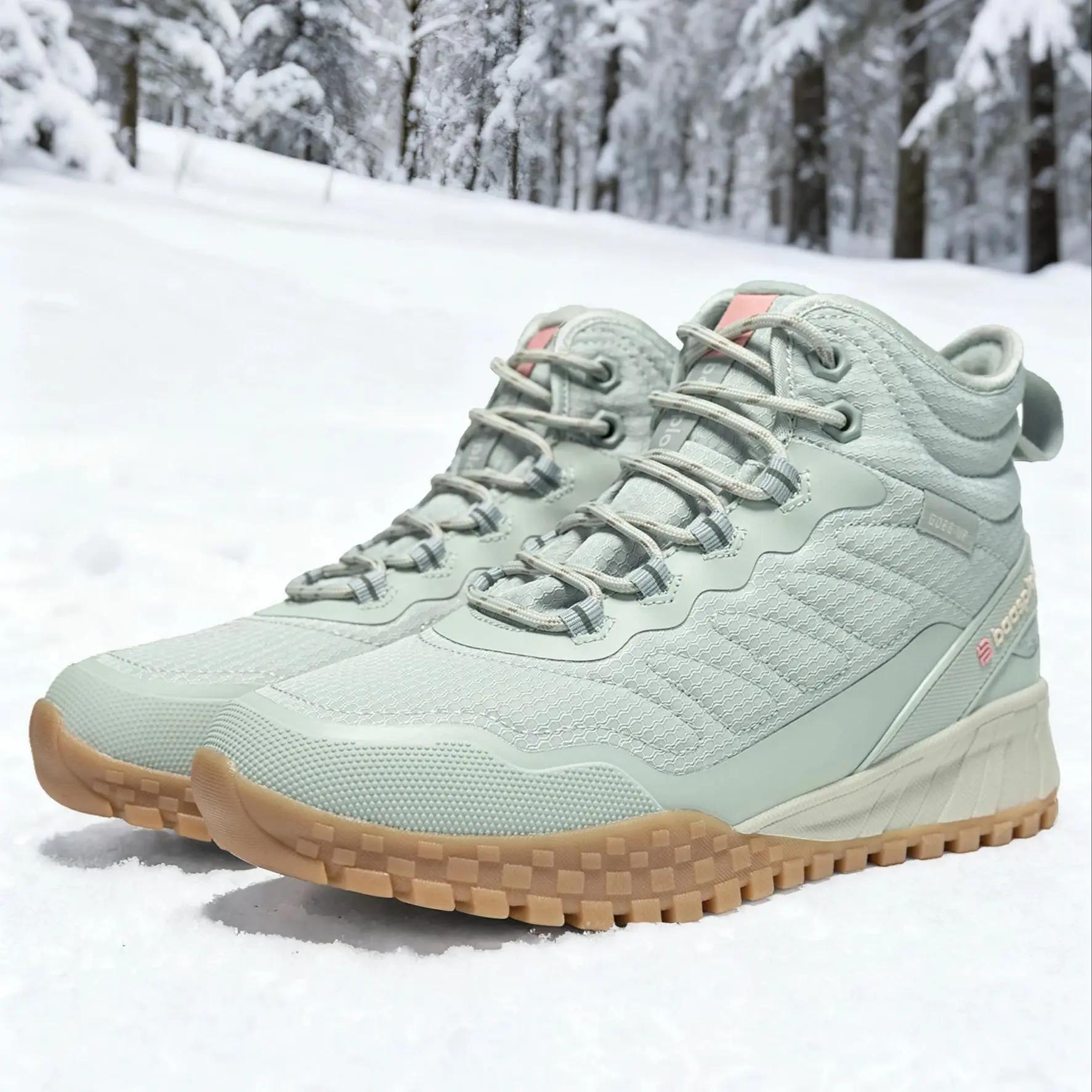 Bottes neige femmes peluche imperméables Baasploa - Chaussures marche hiver lacets décontractées