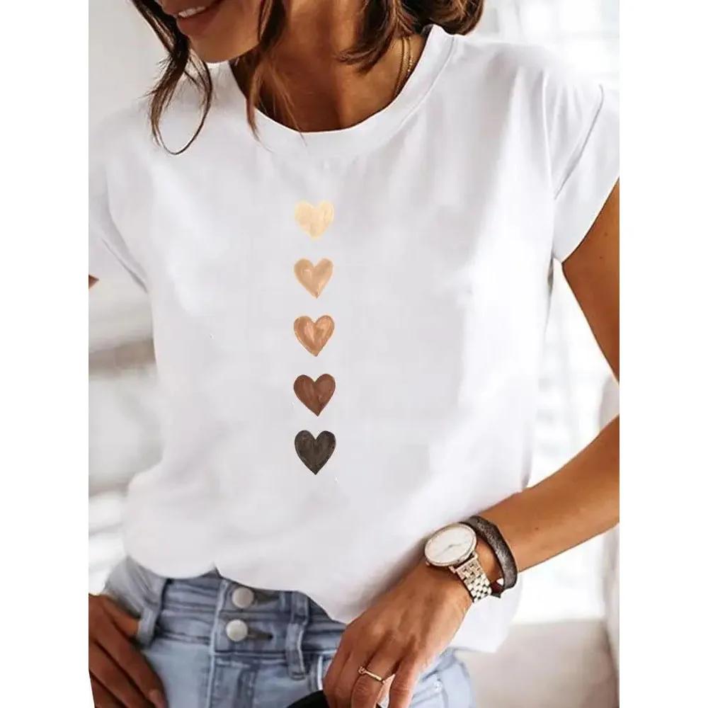 T-shirt col rond femme, humoristique et décontracté, Y2K, années 90