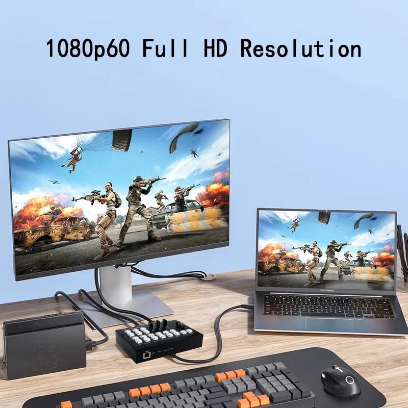 Commutateur multi-caméra vidéo HDMI 4K, 4 canaux, pour diffusion en direct, Production en Streaming,