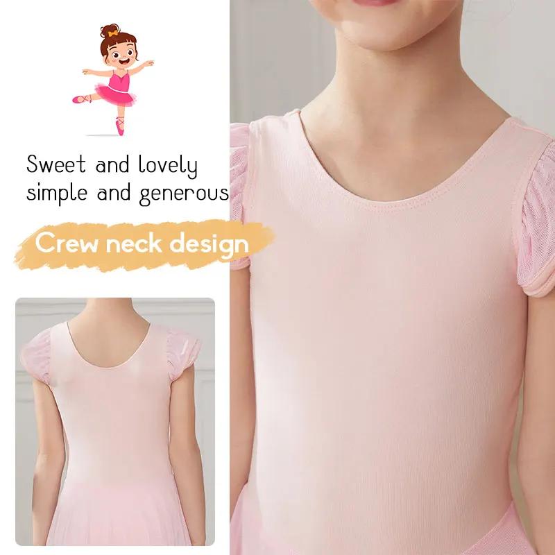 Justaucorps de Ballet pour filles, jupe, robe de soirée, en coton, vêtements de gymnastique, pour fe
