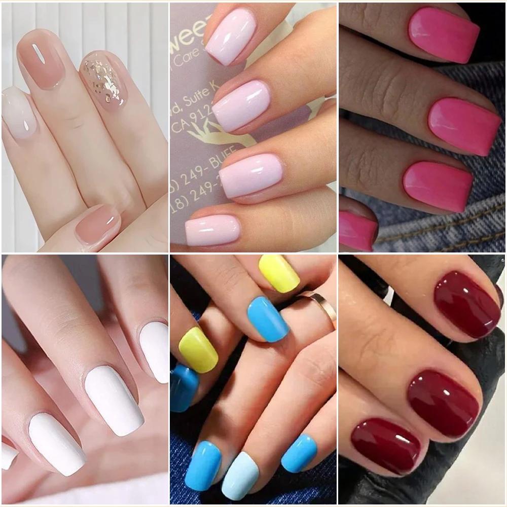 576 pièces/boîte faux ongles colorés noir rouge Design faux ongles ovale court carré presse sur faux