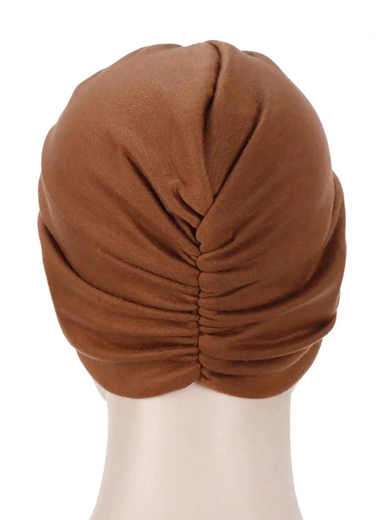 Casquettes Hijab musulmanes pour Ramadan, foulard à la mode pour femmes, couleur unie, soins capilla