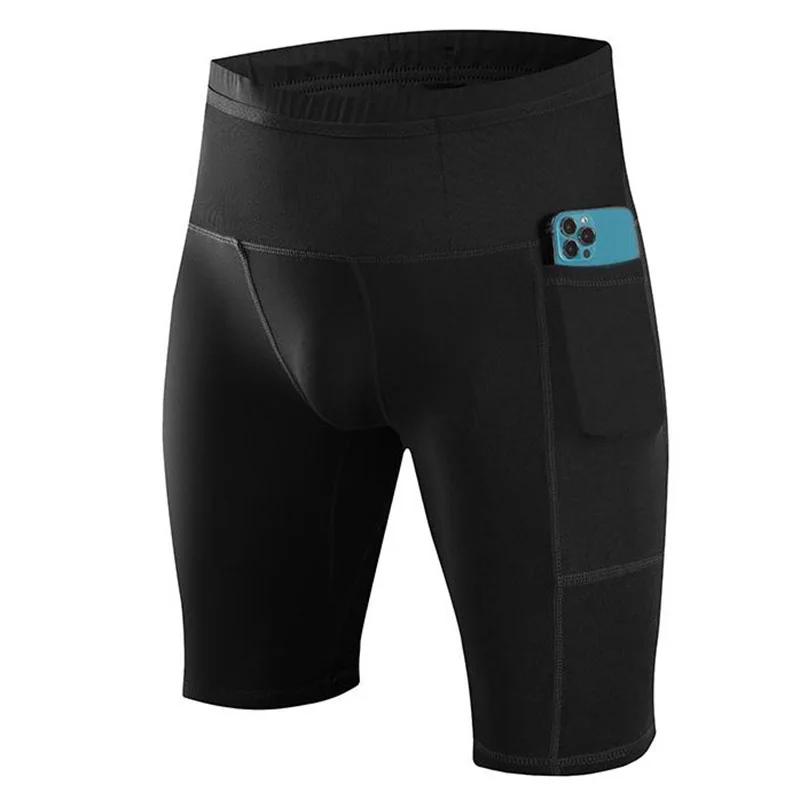 Leggings de sport pour hommes, pantalons de Compression, short quart de basket-ball, séchage rapide,
