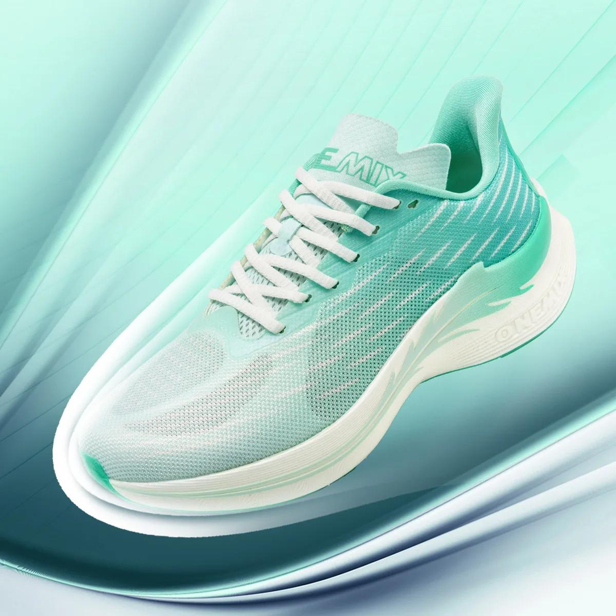 Chaussures de jogging ONEMIX homme - Baskets course blanches lacets coton respirantes