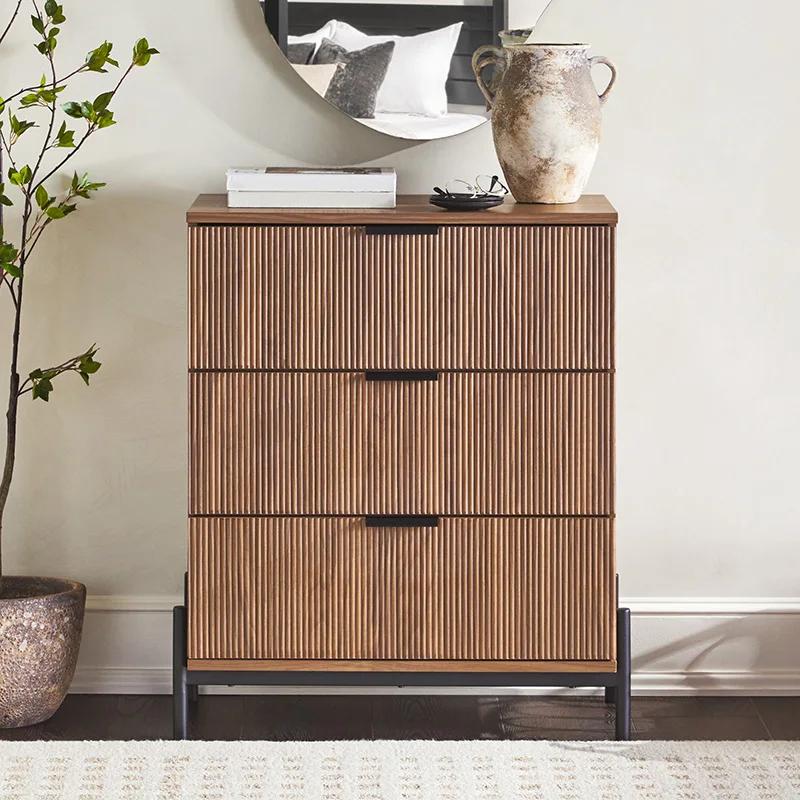 Milieu du siècle 3-MELChest avec Reeded MELFronts, Moka