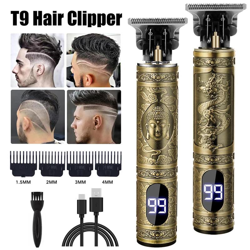 T9 Vintage barbe rasoir électrique Machine de coupe de cheveux voyage sans fil rasoir tondeuse USB c