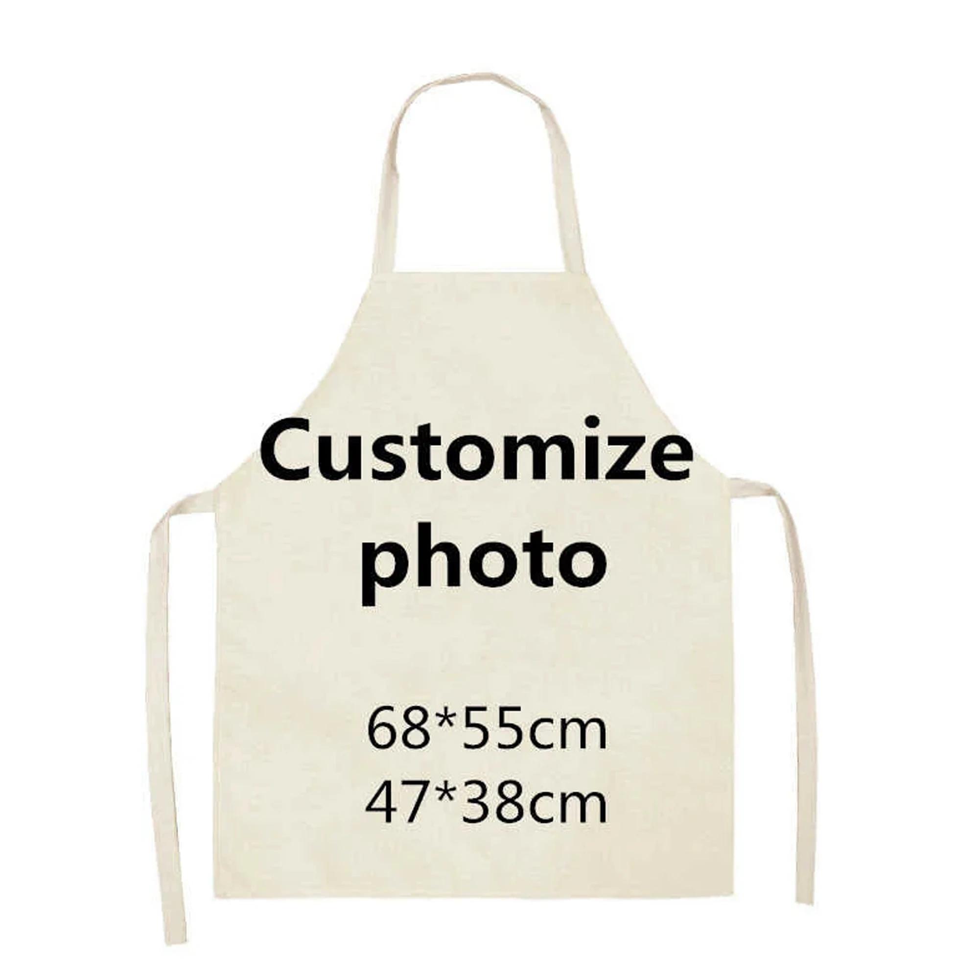 Tablier de cuisine avec Photo personnalisée pour femmes et hommes, bavoir de cuisson à la taille, ou