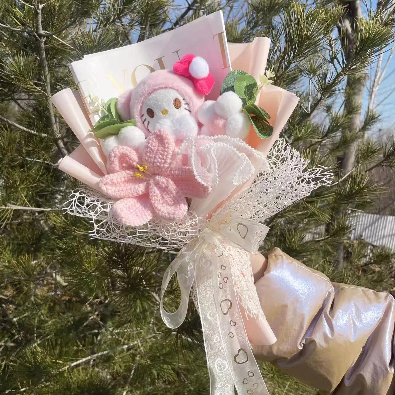 Dessin animé Hello Kitty peluche poupée jouet animaux en peluche Bouquet créatif saint valentin noël