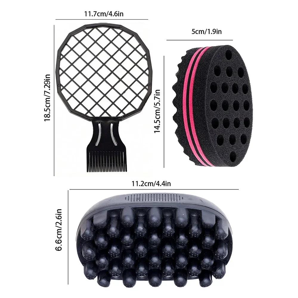 3 pièces/ensemble coiffure en caoutchouc lavable Afro Curl éponge doux bobine de cheveux vague Dread