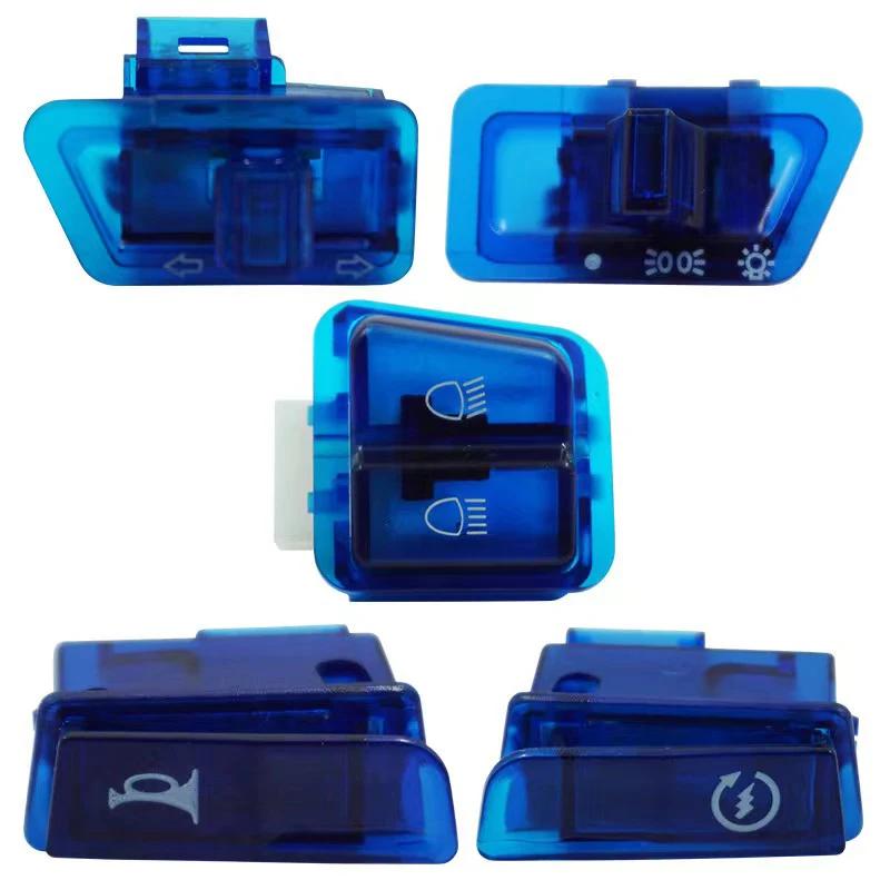 Kit de boutons de commutation pour moto, 5 pièces, clignotant de phare, faisceau haut/bas, klaxon de