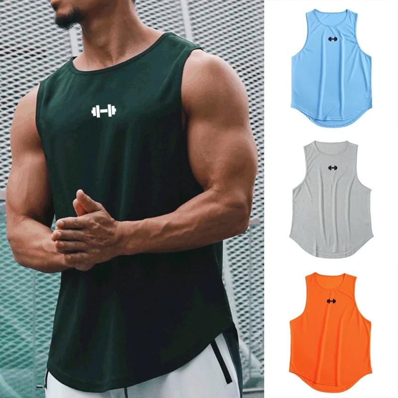 Débardeur de course d'été pour hommes, débardeur de gymnastique, vêtements de Fitness, chemise ample