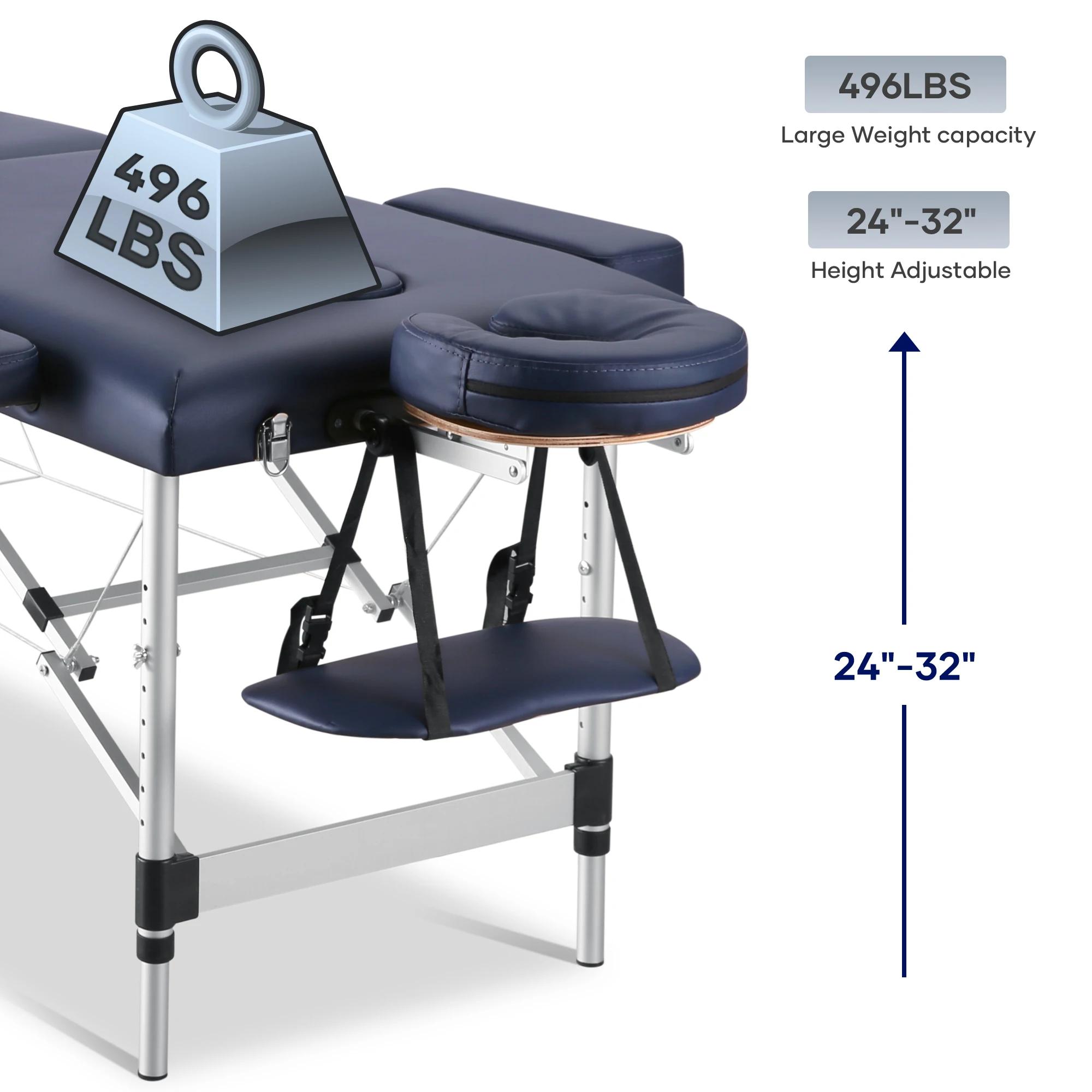 Table de Énergie Portable, Lit de Tatouage, Spa, Esthétique, Réglable, Professionnel, 3 Pieds en Alu