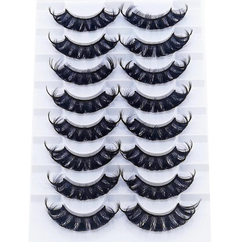 HBZGTLAD cils 8 paires DD curl bandes russes cils Faux vison maquillage cils 3D vison cils naturel F