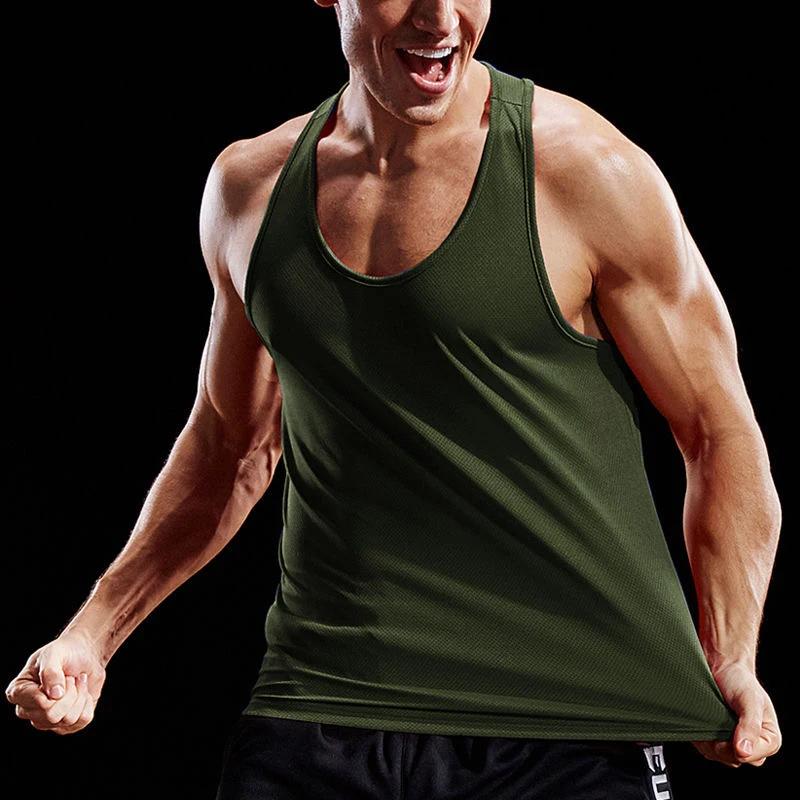 Hommes course gilet été salle de Sport Fitness mâle chemise sans manches entraînement Singlets Footb