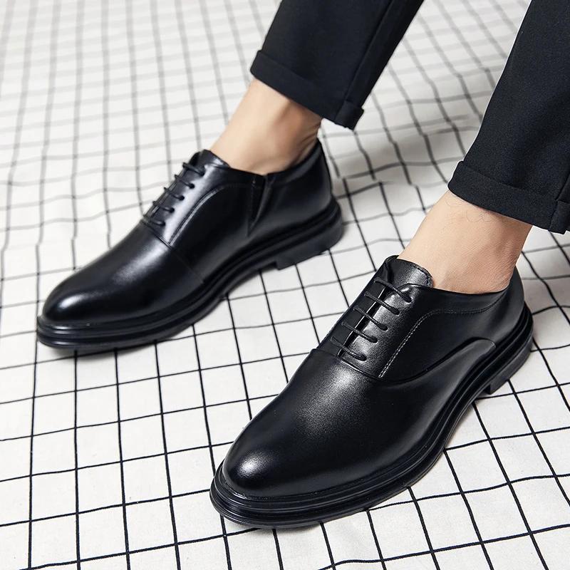 Chaussures habillées classiques pour hommes, chaussures en cuir Oxford, brogues sociales, chaussures