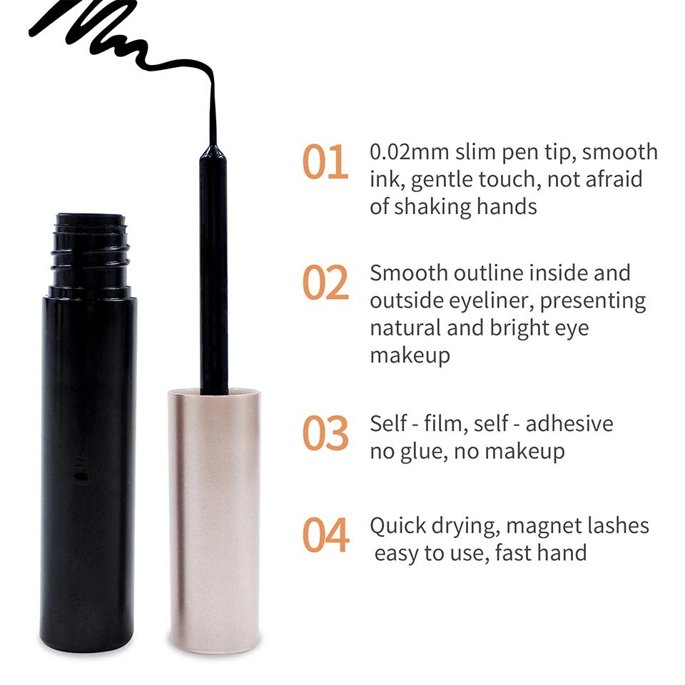 REDSIREN 5 paires de cils magnétiques avec Eyeliner cils naturels épais réutilisables nouveau faux c