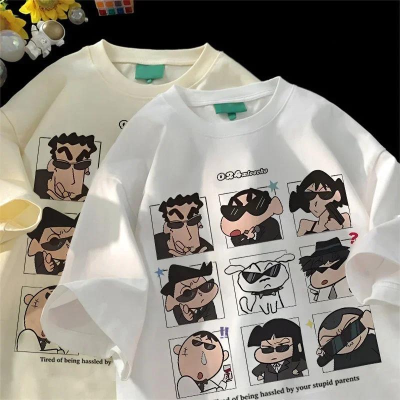 2025 été femmes vêtements Streetwear Crayon Shin Chan imprimer dessin animé t-shirt hauts hommes fem