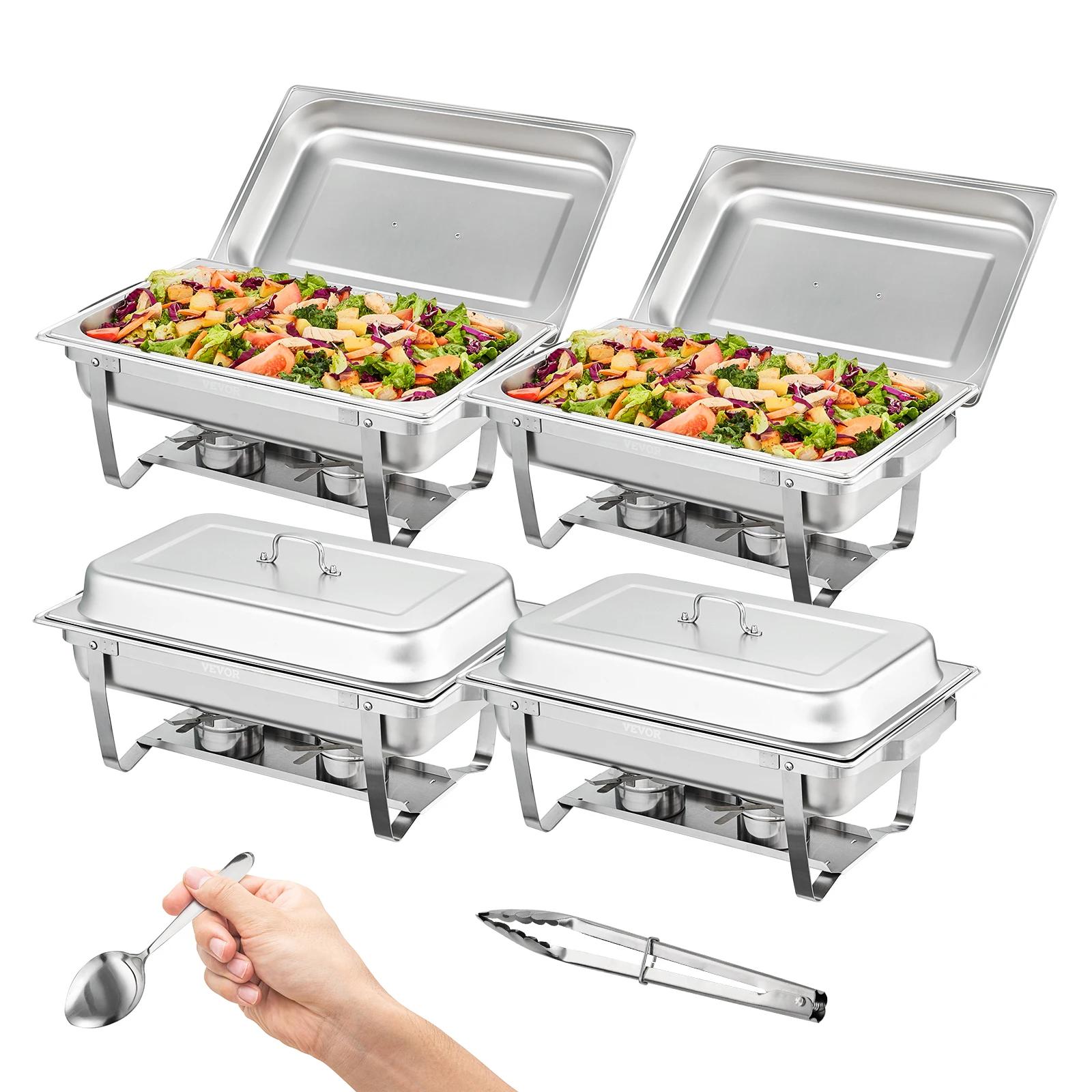 SucceBuy – réchaud rectangulaire 8QT, 4/6 paquets, chafer en acier inoxydable avec poêles pleine tai