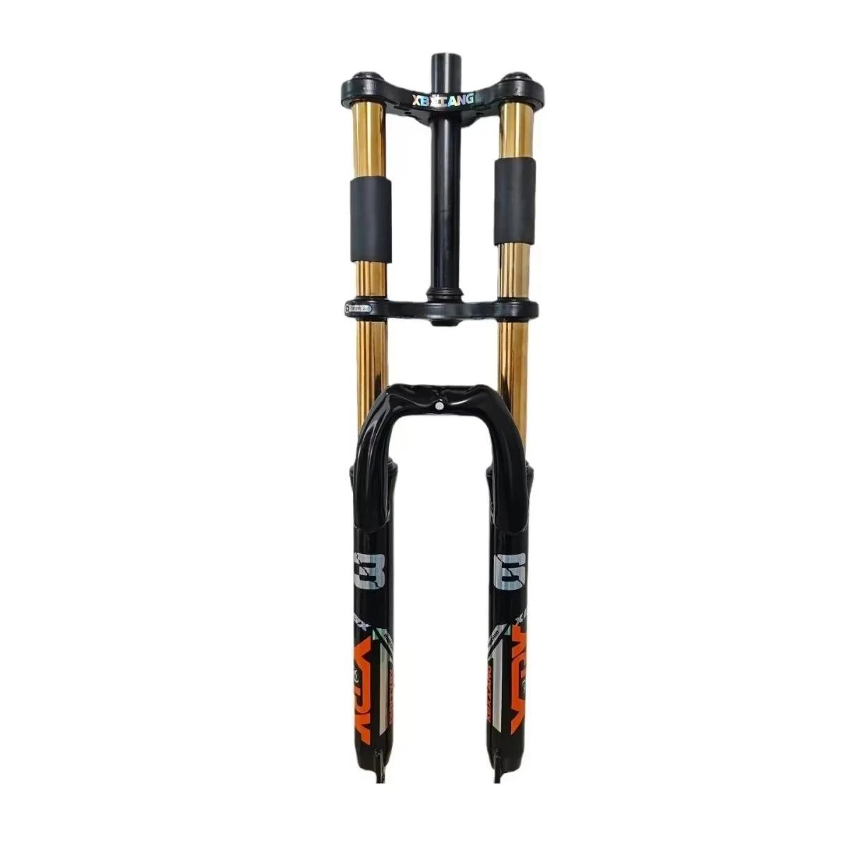 Fourche de vélo de montagne 26/27,5 pouces à double suspension, suspension à ressort hydraulique, ti