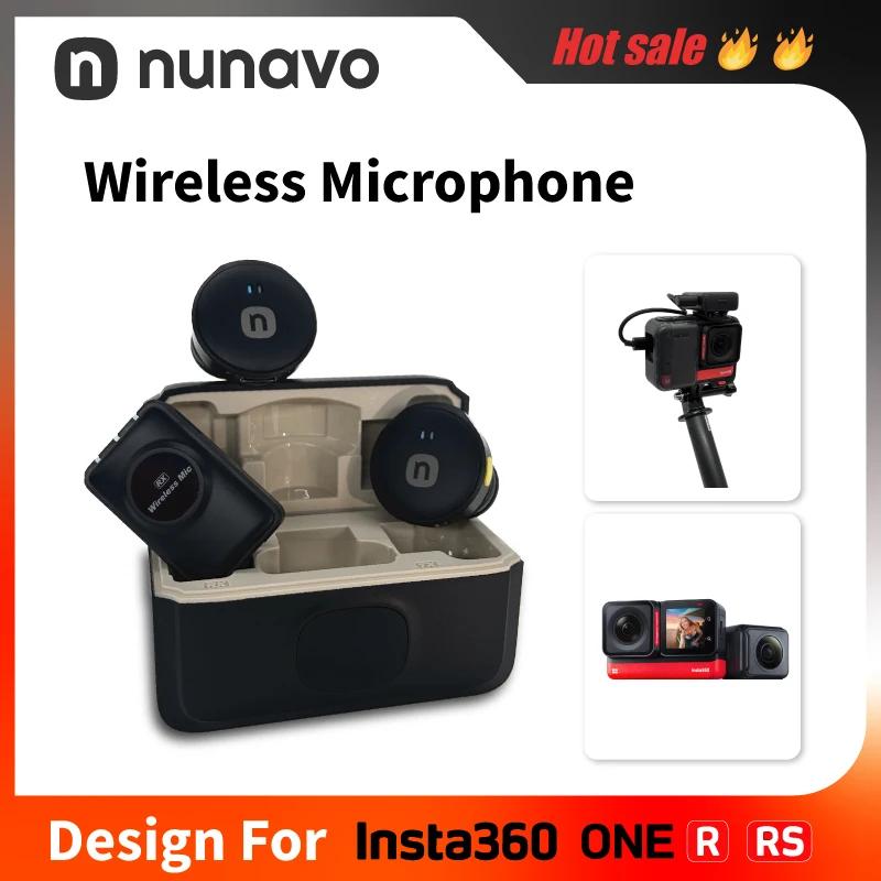 NUNAVO Microphone sans fil pour Insta360 One R, pour Insta360 one rs Microphone sans fil audio, pas 