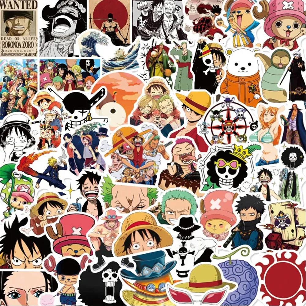 48/50/100 pièces une pièce autocollants Anime Luffy Zoro Chopper dessin animé décalcomanies bricolag