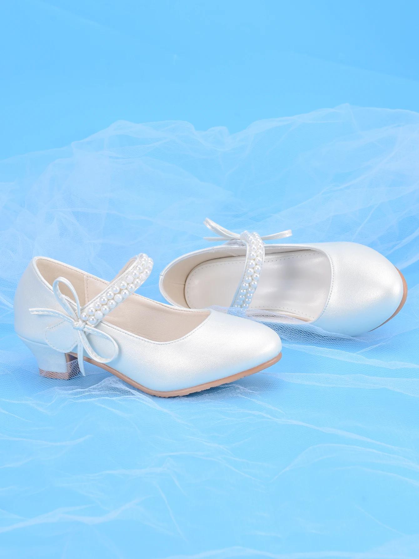 Talons hauts Princess Fashion pour filles, blancs, idéaux pour les robes, les spectacles, les fêtes