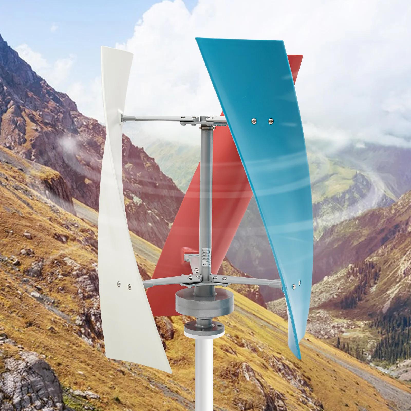 Turbine éolienne verticale à 3 pales 450W, ailes en fibre de verre haute résistance, générateur avec