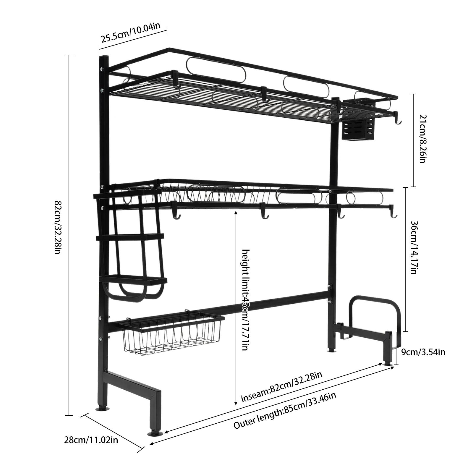Vaccage de vaisselle au-dessus de l'évier à 2 niveaux T1, ouverture de proximité des couverts, étagè