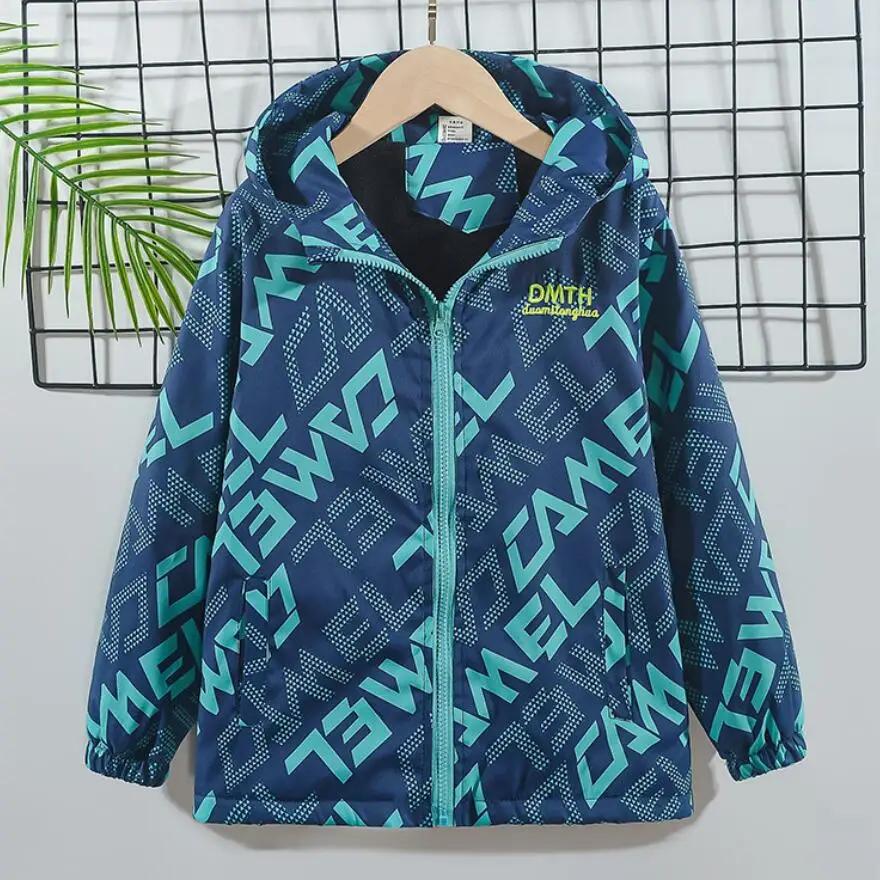 Veste d'extérieur épaisse pour garçons, imperméable, à la mode, vêtements chauds pour enfants, coupe