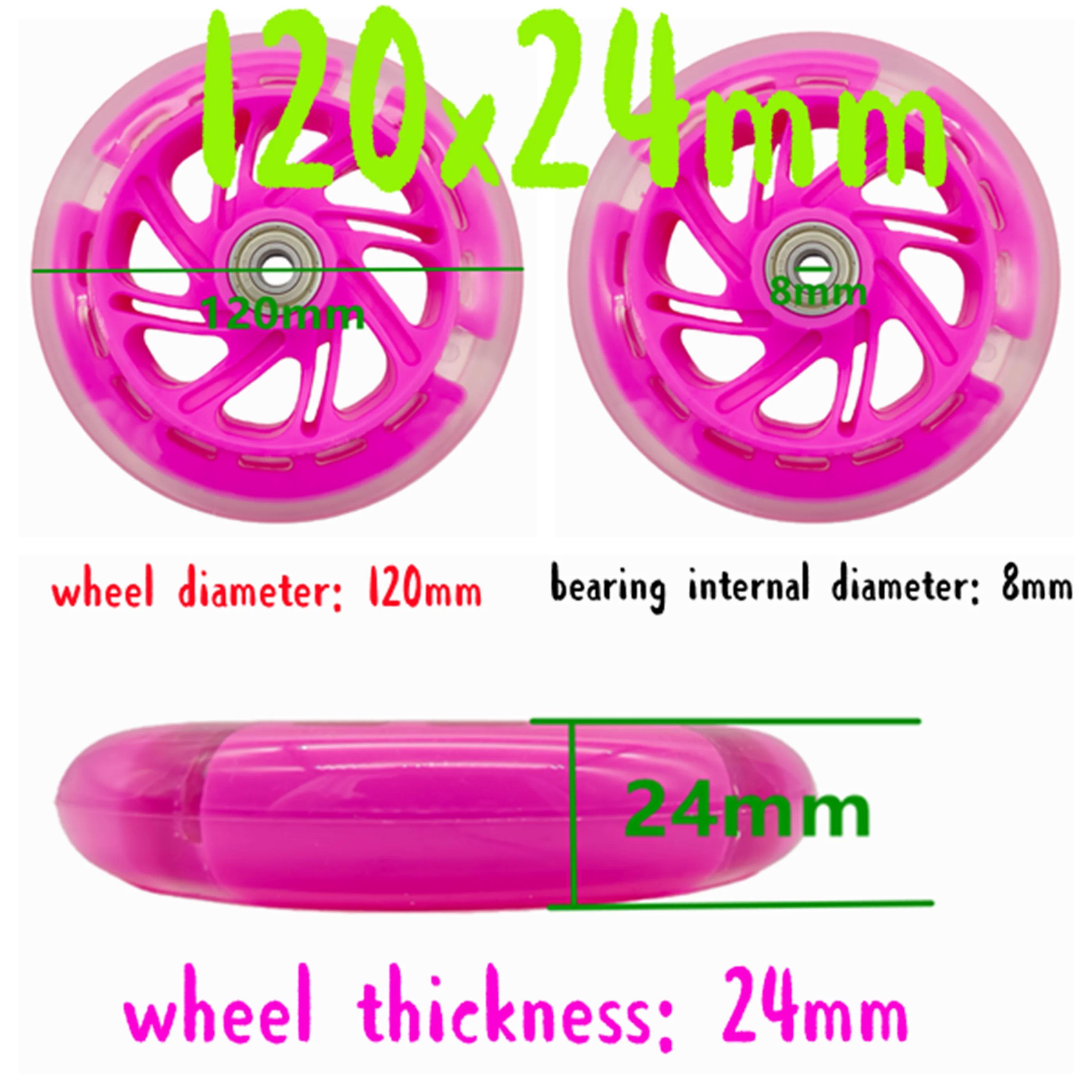 Roue d'éclairage de roue de Scooter clignotante 120x24mm 2 roues/lot