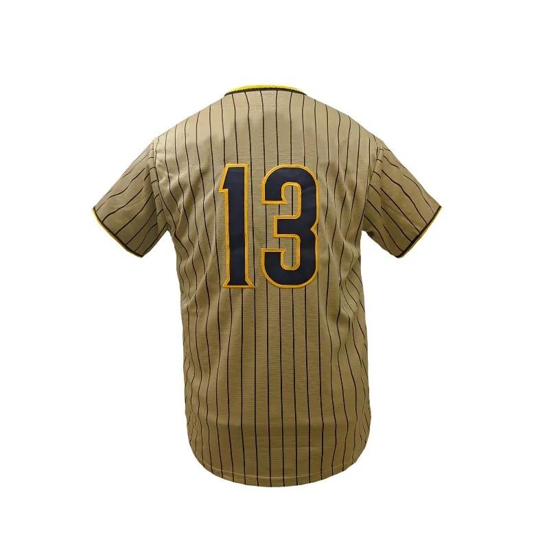 Maillot de baseball brodé pour hommes, vêtements de sport confortables, chemise de baseball cousue p