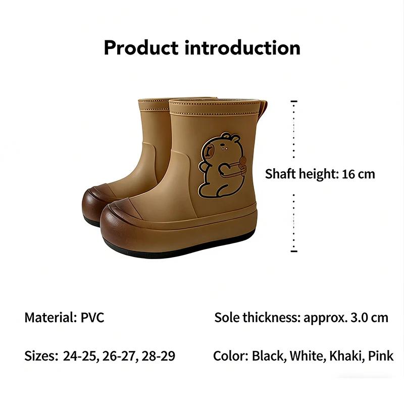 Bottes de pluie pour enfants, chaussures en caoutchouc imperméables, antidérapantes, chaussures de p