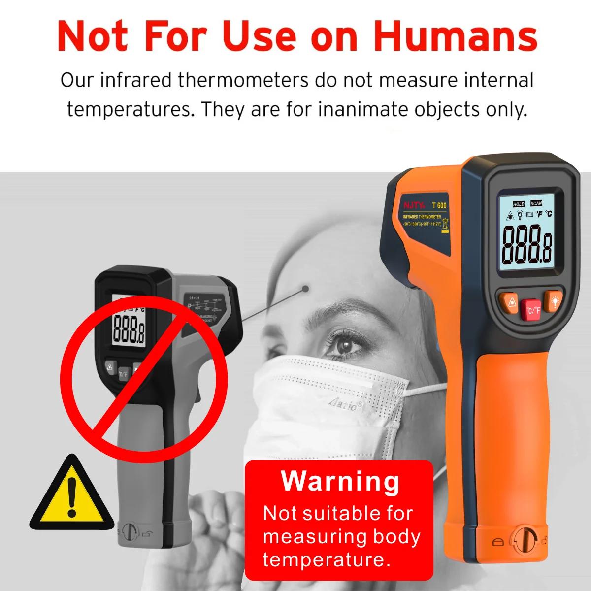 NJTY T600 Thermomètre infrarouge portable Température de chaleur pour testeur de cuisson Four à pizz
