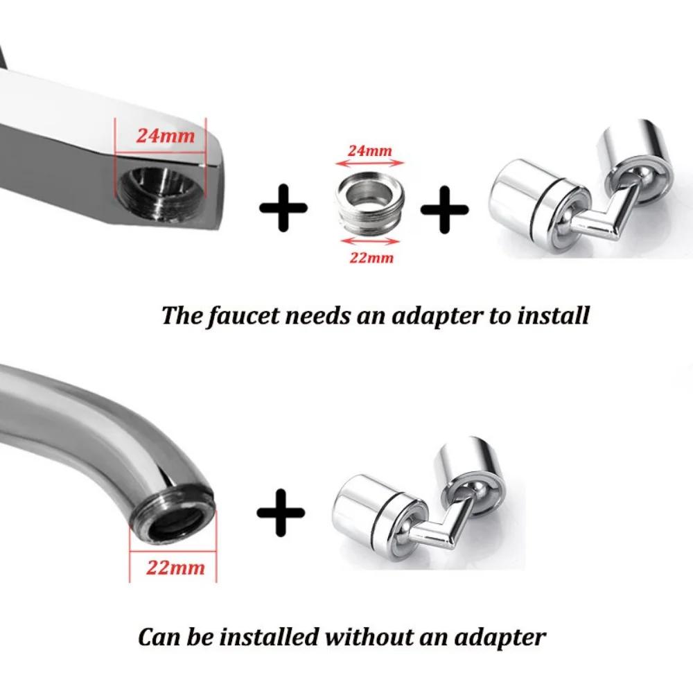 acier inoxydable 720 ° Extension de robinet rotative universelle, anti-éclaboussures, économie de ro