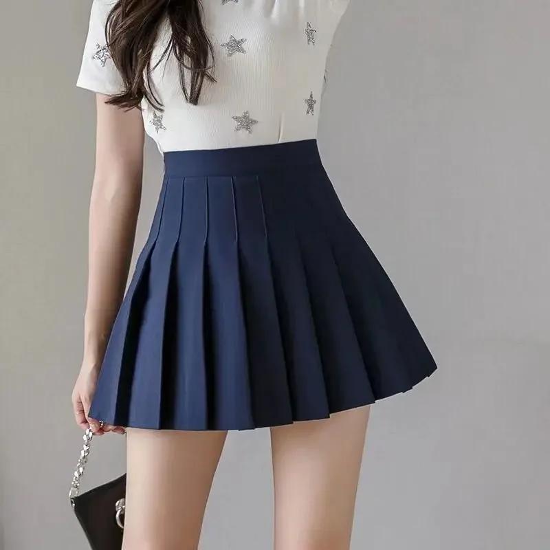 Jupe trapèze taille haute amincissante, couleur unie, mode sport, Tennis, Badminton, Style académie,