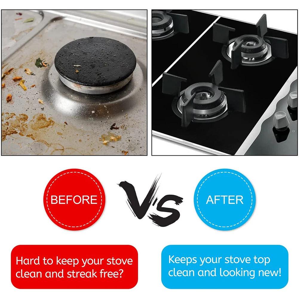 1 ensemble de coussinets de cuisinière à gaz à 5 trous, housse de protection pour le nettoyage de la