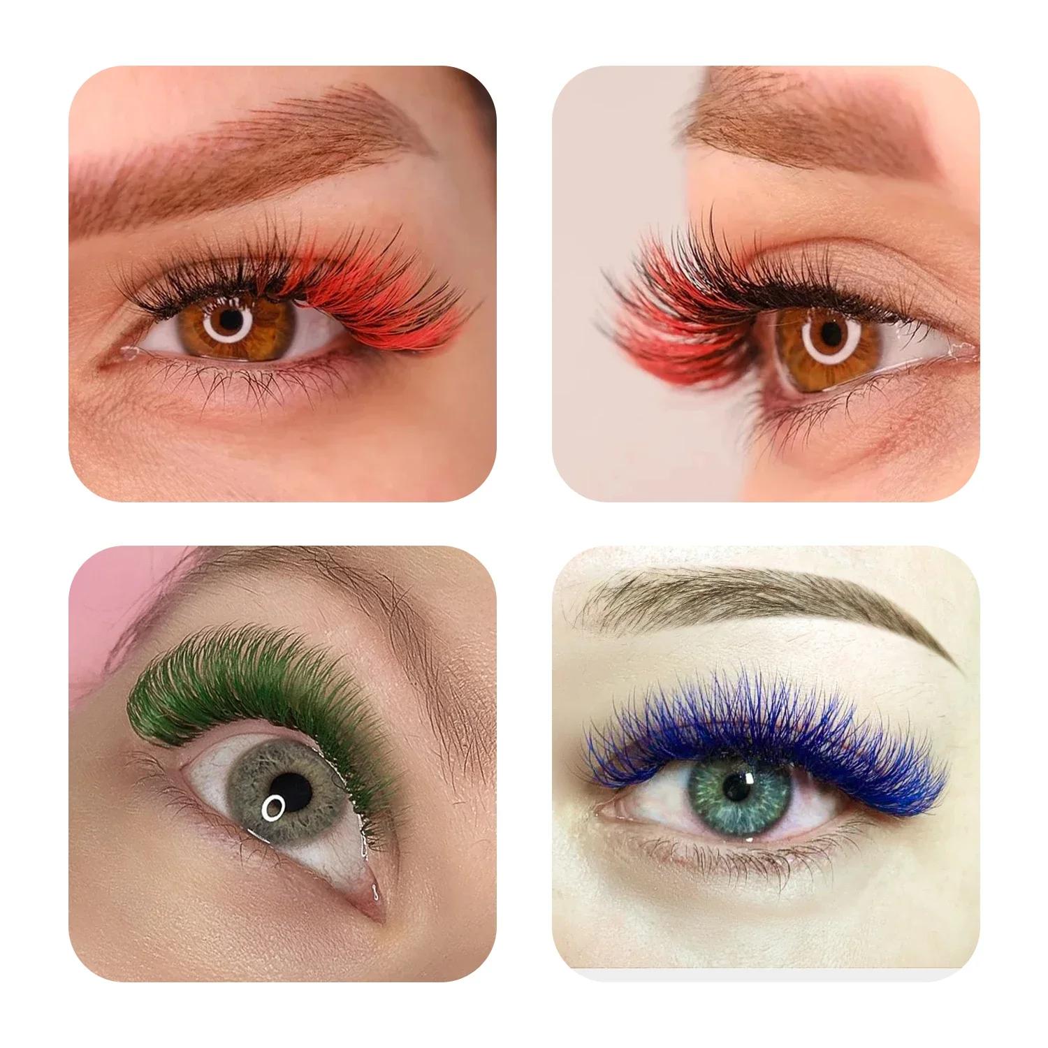 GLAMLASH couleur cils violet bleu marron vert rouge blanc rose jaune Extensions de cils individuels 